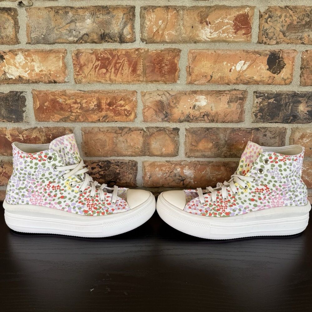 Chuck Taylor All Star Move Things To Grow. Platform High Top. Floral. Sz 10.5 - Picture 6 of 11